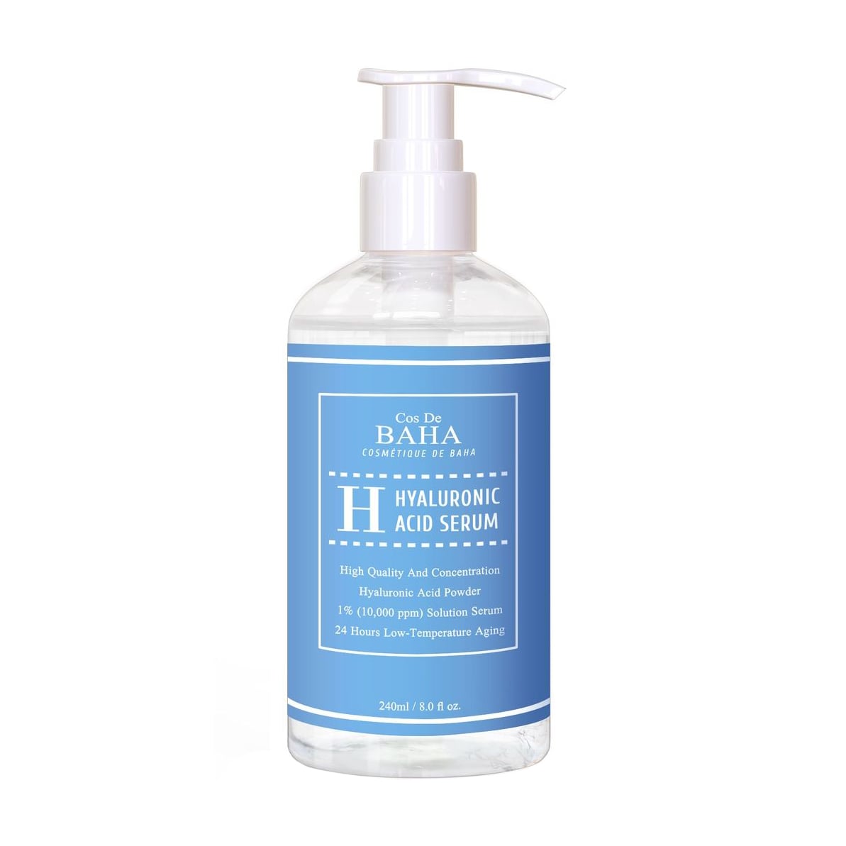 Сироватка для обличчя Cos De Baha Hyaluronic Acid Serum проти зморщок, з гіалуроновою кислотою, 240 мл